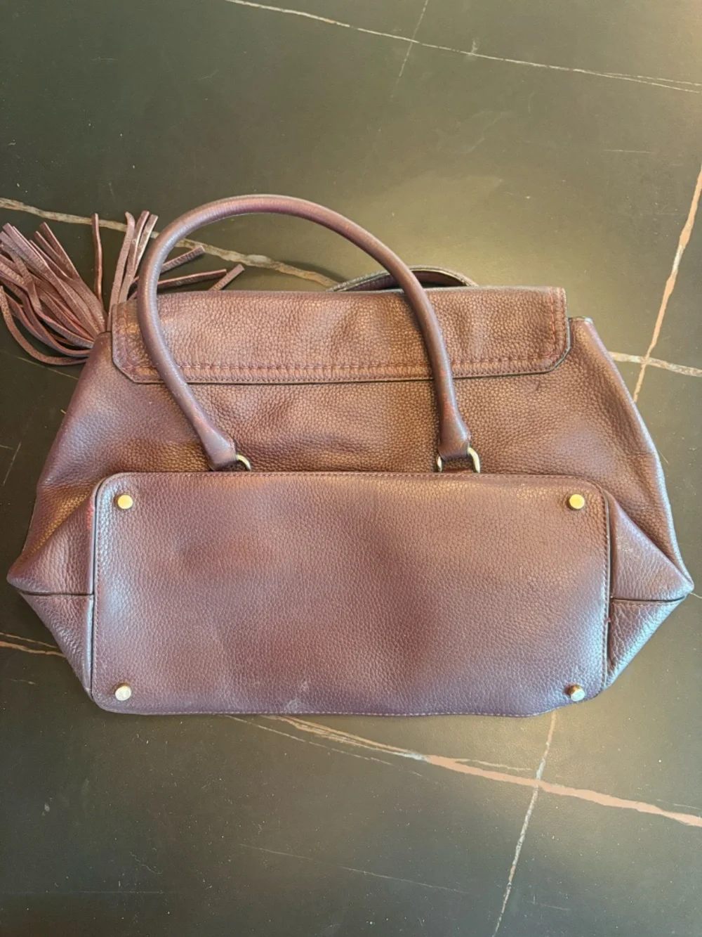 Garage Blowout Kate Spade Burgundy Leather Tassel Satchel Bag